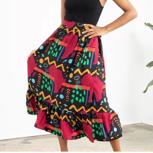Izzy&Liv Soul of Africa versatile wrap midi maxi skirt one size